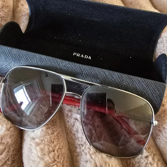 Vintage Prada Silver Aviator Sunglasses - Picture 12 of 12